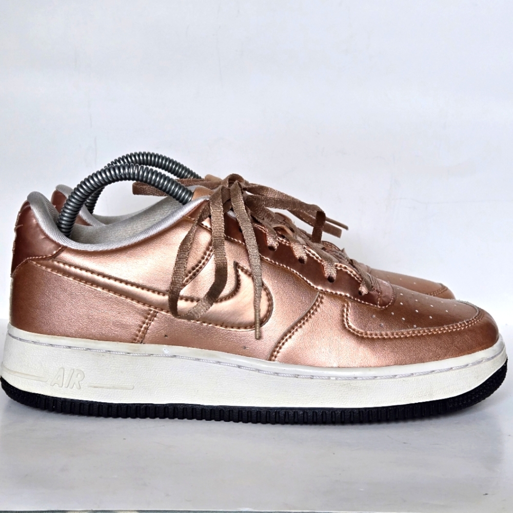 Nike pink metallic Air Force 1s size 7Y